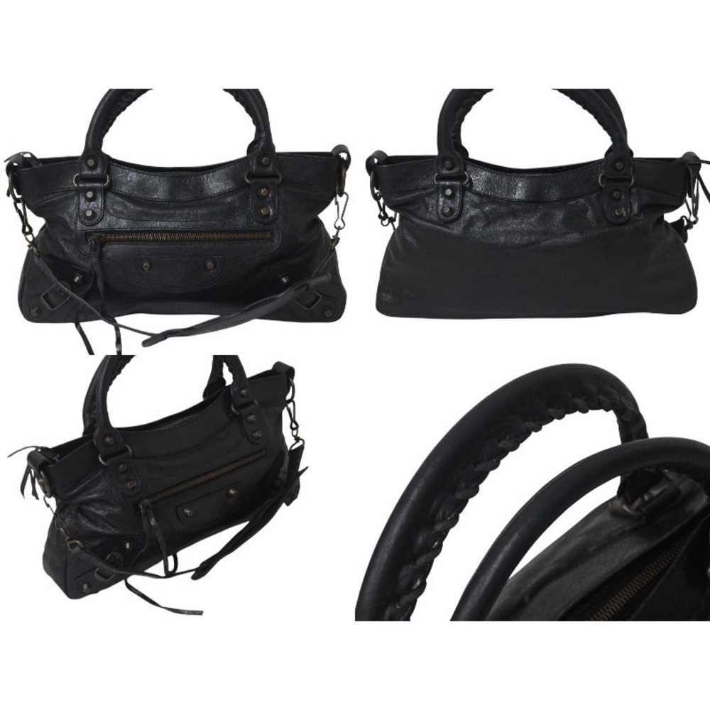 Balenciaga Handbag Black One Shoulder Hobo First The Leather